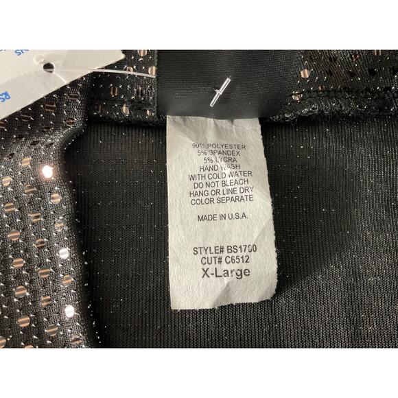 NWT Gold Heart Mood Top Womens XL Black Metallic Fringe Festival Dance Bodysuit - Picture 6 of 8